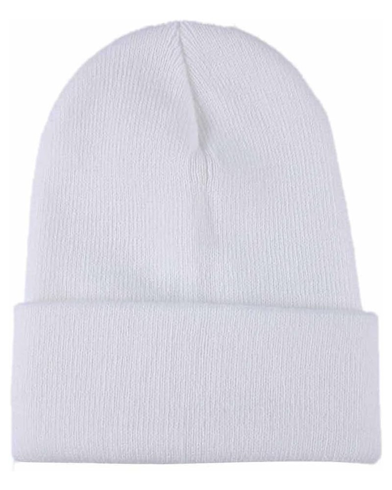 Unisex Hop Hip Slouchy Winter Hat Ski Warm Knitting Baseball Caps Sports Fan Beanies Distressed Blank Baseball Cap White $6.0...