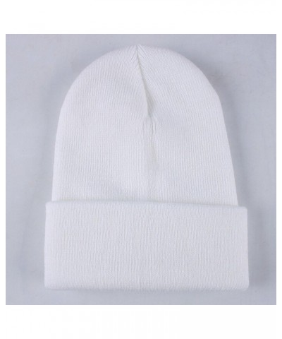 Unisex Hop Hip Slouchy Winter Hat Ski Warm Knitting Baseball Caps Sports Fan Beanies Distressed Blank Baseball Cap White $6.0...