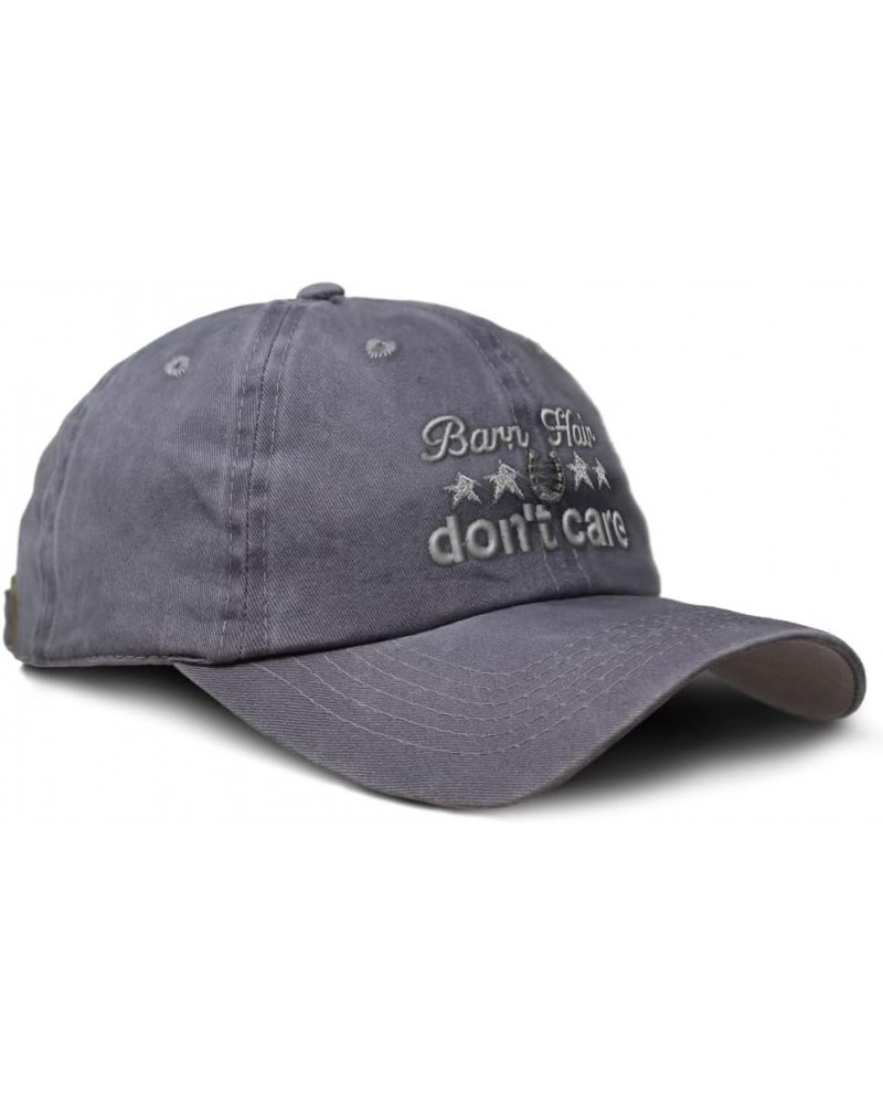 Custom Soft Washed Baseball Cap Barn Hair Don't Care Dad Hats for Men & Women Grey Design Only $14.00 Baseball Caps