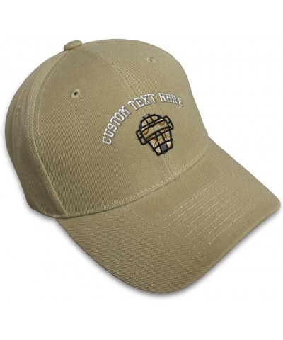 Custom Baseball Cap Umpire's Mask Embroidery Acrylic Dad Hats for Men & Women Khaki Personalized Text Here $14.74 Baseball Caps