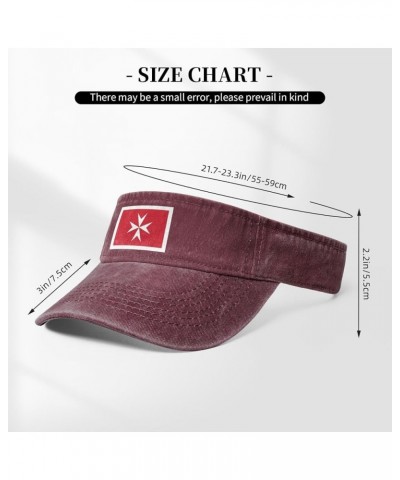 Civil Ensign of Malta Sun Visor Hats for Women Men Adjustable Sports Sun Hats Cotton Golf Cap Red $11.41 Visors