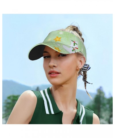 Cute Christmas Baseball Cap with Adjustable Empty Top for Women and Men - Uv Protection Sport Sun Visor Hat Black $10.06 Visors