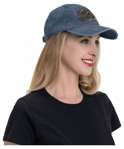 Natti Music Natasha Baseball Cap Vintage Washed Denim Hat Adjustable Unisex Basic Print Sport Outdoor Cap Black Navy Blue $10...