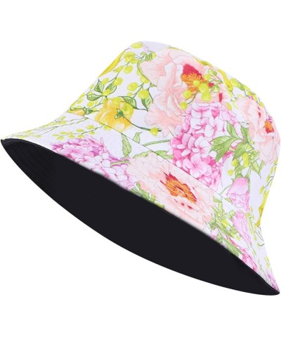 Unisex Print Double Side Wear Reversible Bucket Hat Trendy Cotton Twill Canvas Sun Bucket Hats for Boys Teens Beige $9.10 Buc...