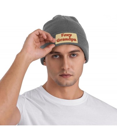 Foxys-Grandpa Knit Hat Men Women Winter Beanie Hat Soft Warm Ski Cap Deep Heather $18.58 Skullies & Beanies