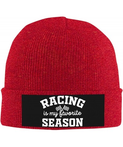 Racing is My Favorite Season Winter Warm Knit Hats Soft Cozy Skull Cap Men Women Red $10.02 Skullies & Beanies