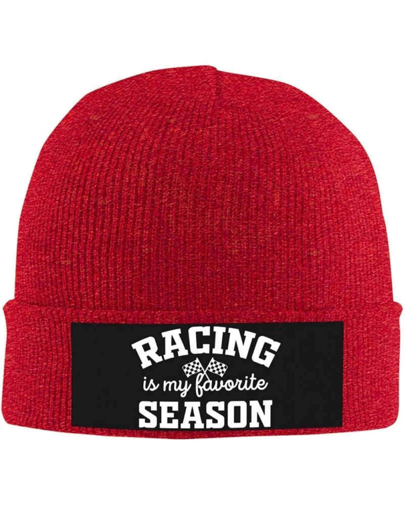 Racing is My Favorite Season Winter Warm Knit Hats Soft Cozy Skull Cap Men Women Red $10.02 Skullies & Beanies