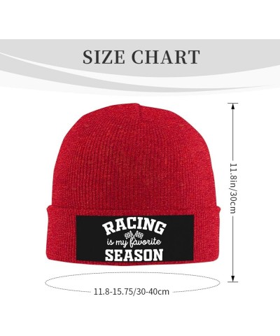 Racing is My Favorite Season Winter Warm Knit Hats Soft Cozy Skull Cap Men Women Red $10.02 Skullies & Beanies