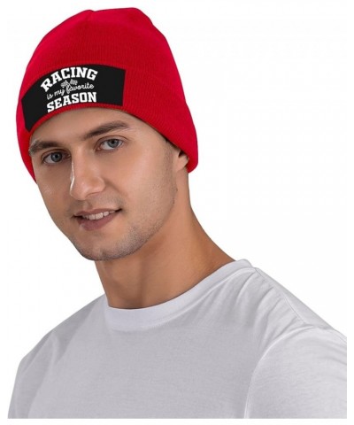 Racing is My Favorite Season Winter Warm Knit Hats Soft Cozy Skull Cap Men Women Red $10.02 Skullies & Beanies