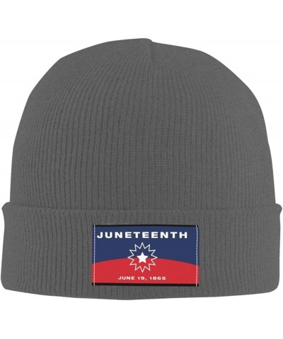 Happy Juneteenth Independence Day Freedom Day Knitted Hat Beanie Winter Warm Caps - Men Women Black Deep Heather $20.77 Skull...