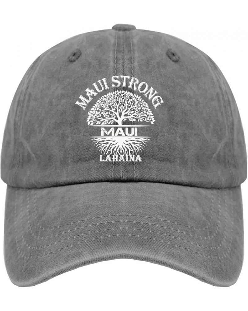 Lahaina Maui Strong Hawaii Golf Hat Men Cap Pigment Black Golf Hats Men Gifts for Dad Cool Hats Pigment Gray $11.20 Sun Hats