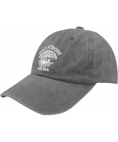 Lahaina Maui Strong Hawaii Golf Hat Men Cap Pigment Black Golf Hats Men Gifts for Dad Cool Hats Pigment Gray $11.20 Sun Hats