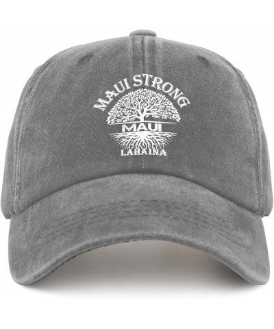 Lahaina Maui Strong Hawaii Golf Hat Men Cap Pigment Black Golf Hats Men Gifts for Dad Cool Hats Pigment Gray $11.20 Sun Hats