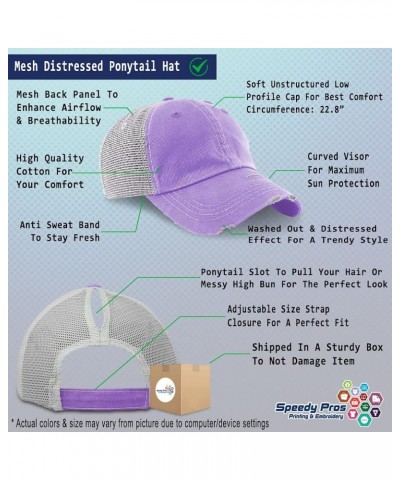 Custom Womens Ponytail Cap Baker Style A Food Cotton Cook Distressed Trucker Hat Lavender Design Only $16.11 Baseball Caps