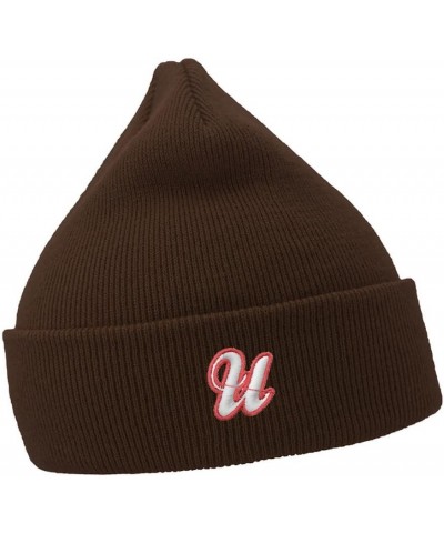 Mens Beanie Hats Baseball Letter U Embroidered Casual Knit Hats for Women Winter Coffee $14.15 Skullies & Beanies