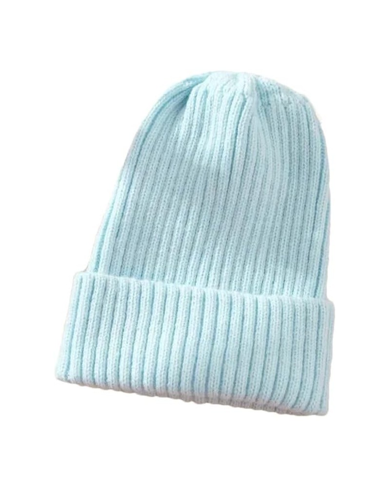 Women Beanie Autumn Winter Men Boys Girls Crochet Skullies Hat Solid Unisex Knitted Caps Wild Accessories Light Blue $11.48 S...