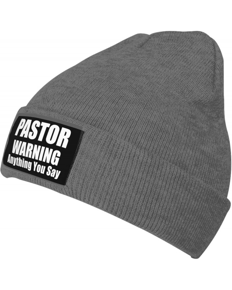 Pastor Warning Anything You Say Funny Winter Warm Knitted Beanie Cap Forwomen Deep Heather $10.67 Skullies & Beanies