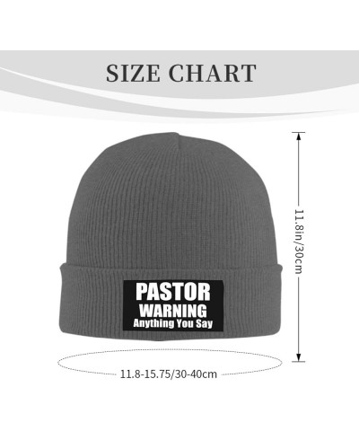 Pastor Warning Anything You Say Funny Winter Warm Knitted Beanie Cap Forwomen Deep Heather $10.67 Skullies & Beanies