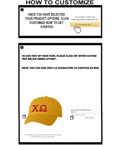 Personalized Chi Omega Chi O Greek Line Hat Gold $17.04 Skullies & Beanies