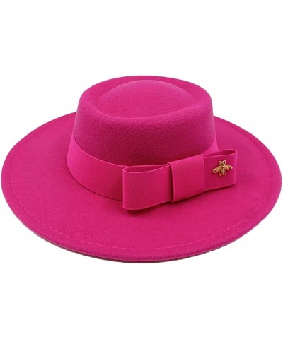 Men's and Women's Winter Fedora Hat Round Bumpy Surface Flat Top Bow Tie Elastic Band Jazz Hat 14 $20.33 Fedoras