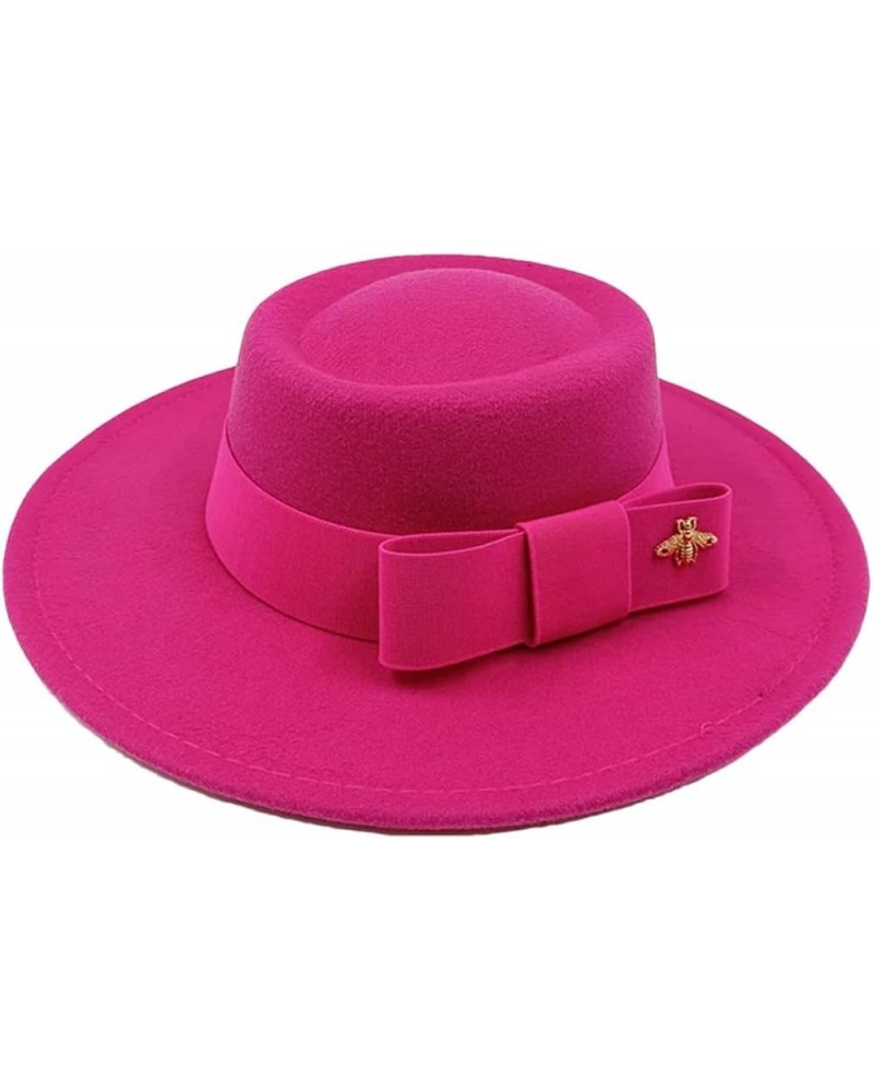 Men's and Women's Winter Fedora Hat Round Bumpy Surface Flat Top Bow Tie Elastic Band Jazz Hat 14 $20.33 Fedoras