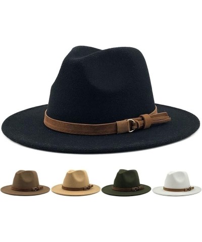 Suede Fedoras Hats for Women Men Felt Hat Autumn Winter Cap Big Brim Ladies Church Vintage White Jazz Cap 2 $17.94 Fedoras