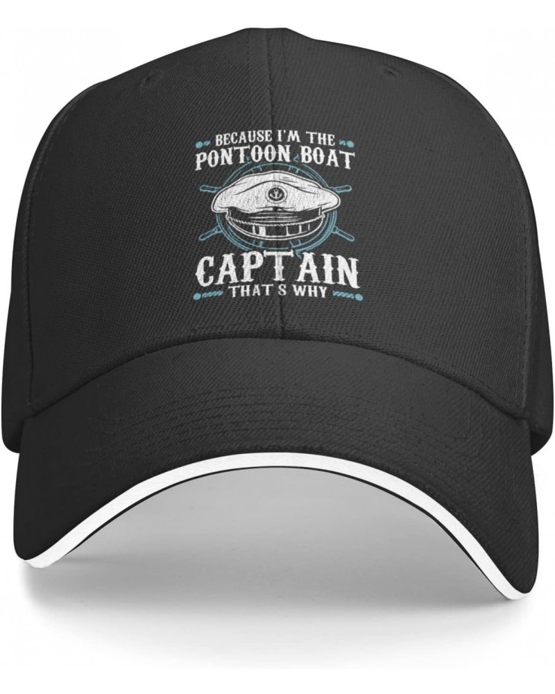 Because I'm The Pon-Toon Boat Cap-Tain Baseball Cap Black Men Women Dad Summer Sun Adjustable Golf Cowboy Trucker Hat $11.34 ...