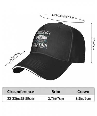 Because I'm The Pon-Toon Boat Cap-Tain Baseball Cap Black Men Women Dad Summer Sun Adjustable Golf Cowboy Trucker Hat $11.34 ...