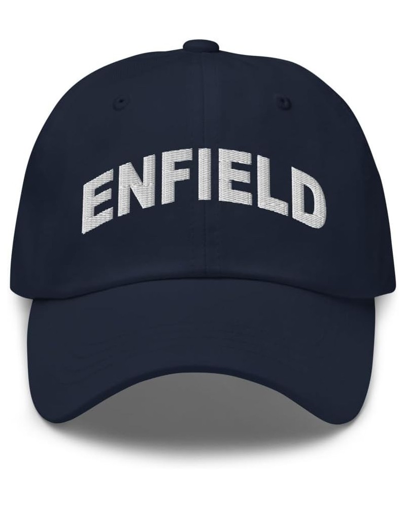 Enfield North Carolina Hat Enfield NC Cap Embroidered Dad Hat Adjustable Strap Closure Unisex Navy $18.00 Baseball Caps