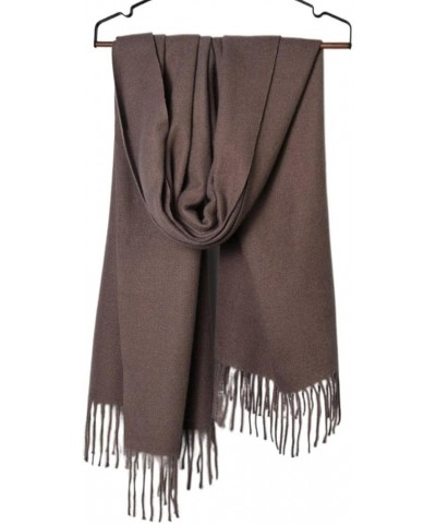 Cashmere-Like Solid Color Scarf, Simple Thick Tassel Shawl, Fashionable and Versatile, Soft and Comfortable Hong 70-200 $10.4...