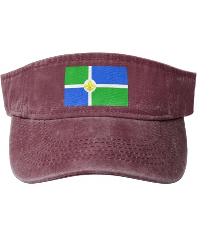 Flag of Lake St. Louis, Missouri Sun Visor Hats for Women Men Sun Hat Vintage Golf Hat Adjustable Baseball Cap Red $11.88 Visors