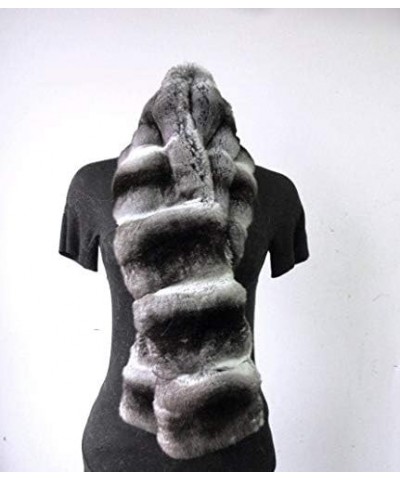 Women's New Genuine Chinchilla Fur Scarf $344.00 Scarves