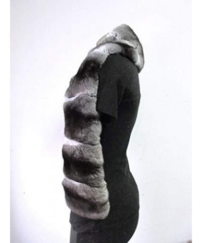 Women's New Genuine Chinchilla Fur Scarf $344.00 Scarves