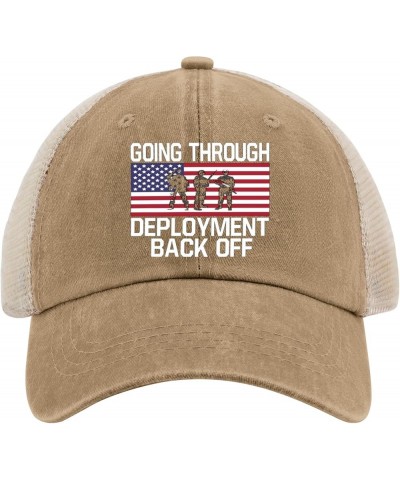 Going Through Deployment Back Off Cap Trucker Hat Women AllBlack Hat for Women Gifts for Dad Beach Hats Pigment Khaki02 $11.2...