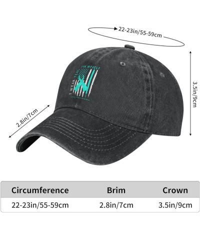 I Wear Teal for Myself Ovarian Cancer Awareness Unisex Baseball Cap Black $11.12 Baseball Caps