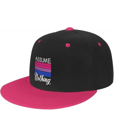 LGBT Bi Pride Gifts Assume Nothing Bisexual Flag Trucker Hat Men Baseball Cap Women Dad Hat Ball Hat Cowboy Hat Pink $9.83 Ba...