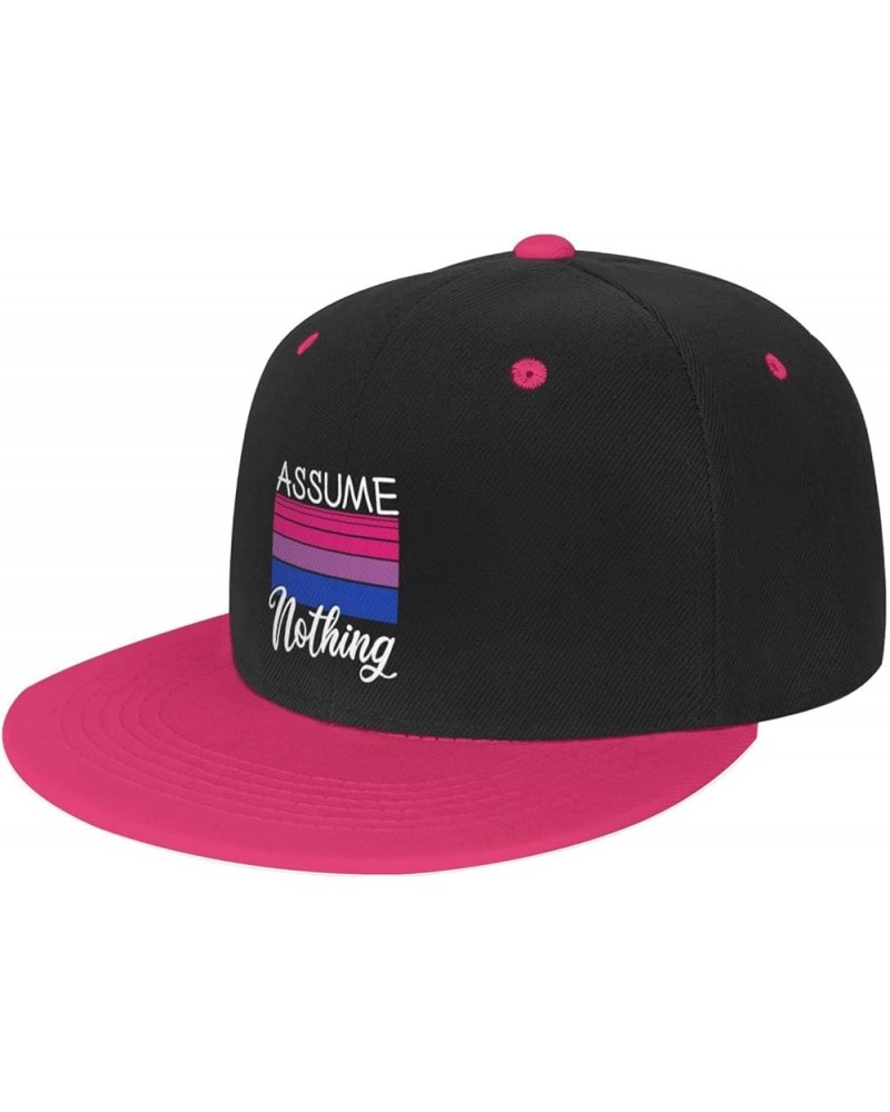 LGBT Bi Pride Gifts Assume Nothing Bisexual Flag Trucker Hat Men Baseball Cap Women Dad Hat Ball Hat Cowboy Hat Pink $9.83 Ba...