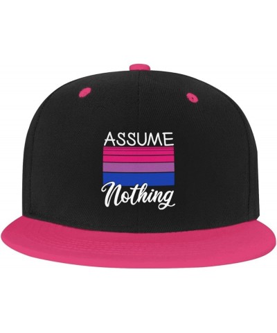 LGBT Bi Pride Gifts Assume Nothing Bisexual Flag Trucker Hat Men Baseball Cap Women Dad Hat Ball Hat Cowboy Hat Pink $9.83 Ba...