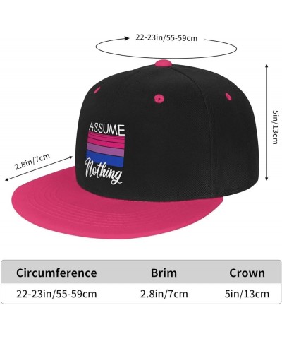 LGBT Bi Pride Gifts Assume Nothing Bisexual Flag Trucker Hat Men Baseball Cap Women Dad Hat Ball Hat Cowboy Hat Pink $9.83 Ba...