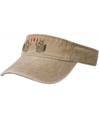 Beaver Visors for Women Mens Sun Visor Hats Sports Outdoor Tennis Running Adjustable Beach Cap Natural $11.00 Visors