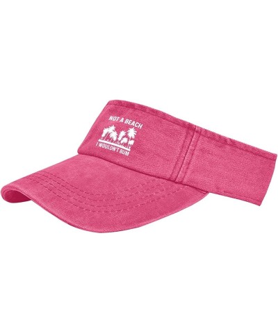 Not A Beach I Wouldn't Bum Cap Visor Hats for Women Golf Cap Reversible Sports Visor Hats Pink $10.70 Sun Hats