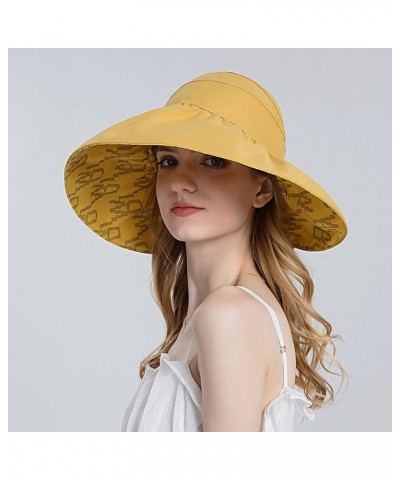 Mens and Womens Summer Leisure Outdoor Mountaineering Jungle Sun Big Brim Fishermans Hat Sun Hat Hat Black Summer B-yellow $1...