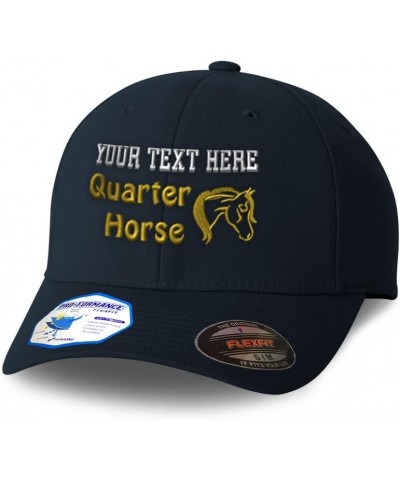 Flexfit Hats for Men & Women Quarter Horse Horses Polyester Dad Hat Baseball Cap Dark Navy Personalized Text Here $15.51 Base...