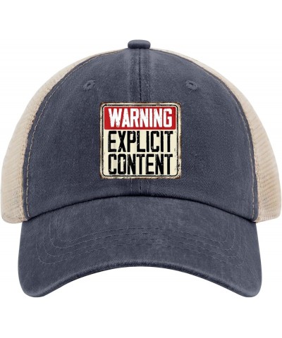 Warning Explicit Content Hat Funny Hat for Womens Mens AllBlack Cowgirl Hats Sun Hats Cowboy Hats Cowgirl Purplish Blue01 $12...