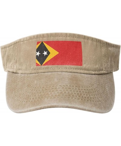 Stylish Flag of Timor-Leste Cowboy Empty Top Sun Hat Blank Baseball Cap for Men Women - Large Brim Sun Protection Natural $9....