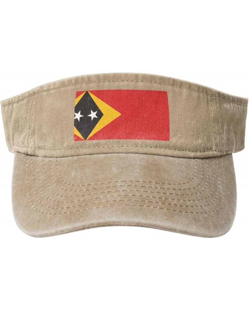 Stylish Flag of Timor-Leste Cowboy Empty Top Sun Hat Blank Baseball Cap for Men Women - Large Brim Sun Protection Natural $9....