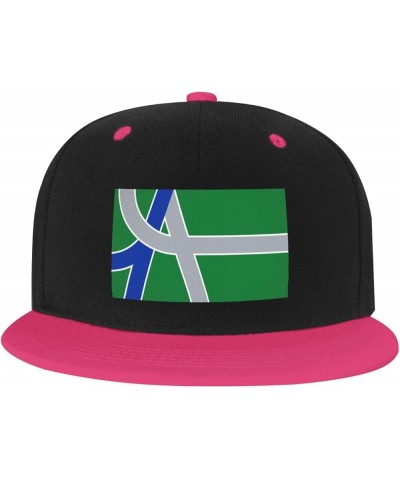 Flag of Albany, Oregon Baseball Cap for Men Women Snapback Hat Adjustable Flat Bill Hats Pink $10.38 Baseball Caps