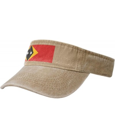 Stylish Flag of Timor-Leste Cowboy Empty Top Sun Hat Blank Baseball Cap for Men Women - Large Brim Sun Protection Natural $9....