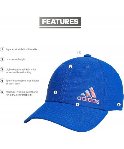 Men's Release 3 Structured Stretch Fit Cap Team Royal Blue/White $15.43 Baseball Caps