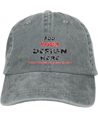 Custom Hat Add Your Text Photo Name Unisex Custom Cowboy Hat Classic Personalized Baseball Cap Sun Hat Gray $10.01 Baseball Caps